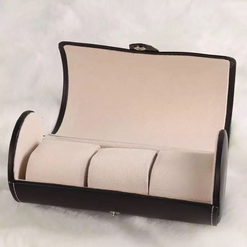3 Slots Watch Roll Travel Case, Portable Vintage Leather Display Watch Storage Box, Watch Organizers, Wristwatch Box, Watch Roll, Portable Vintage Leather Display Watch Storage Box, Travel Watch Holder