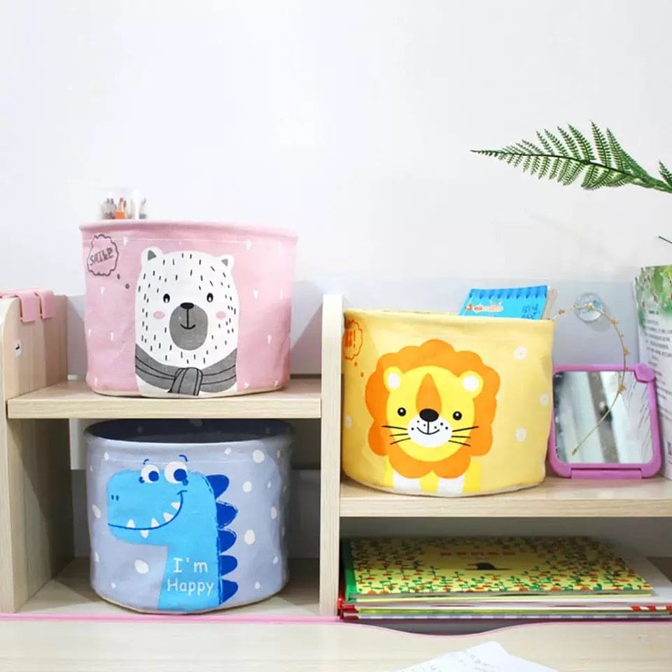 Cute Cartoon Character Washable Clothes Storage Baskets, Large Collapsible Baskets For Clothes and Toys Storage, Laundry Hamper with Rope Handles