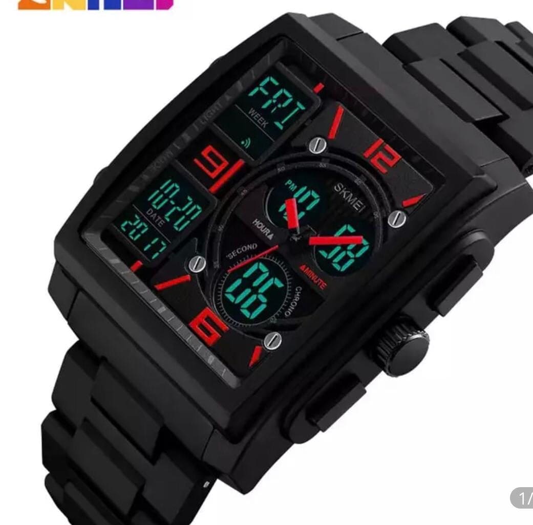 Military Sports Electronic Watch, Men's Digital Watch, Analog Digital LED 50M Waterproof Watches for Men