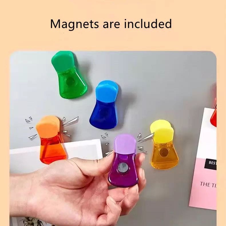 Fridge Sealing Clip, Colorful Plastic Sealer, Snack Fresh Clips, Refrigerator Magnetic Sticker, Colorful Magnetic Clips, Fridge Magnets Notepad Holder, Fridge Sealing Clip