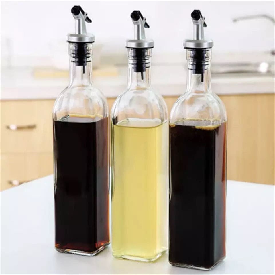500ml Oil Glass Bottle, Creative Oil Dispenser, Kitchen Cooking Seasoning Bottle, Cooking Oil Tank Bottle