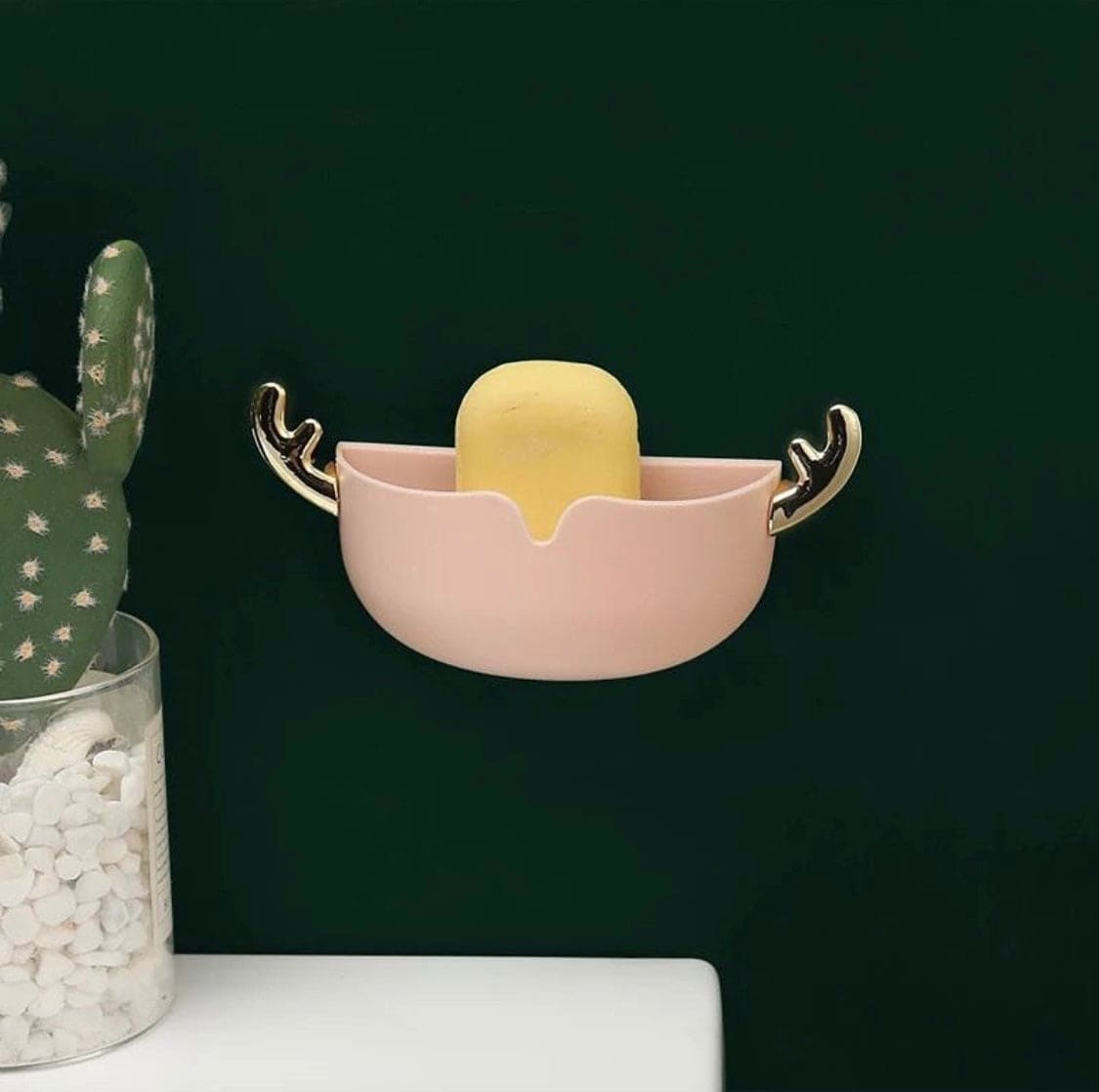 Antlers Shaped Soap Holder, Wall Mounted ABS Non-sticky Soap Holder, Simple Drain Soap Free Punch Storage Rack