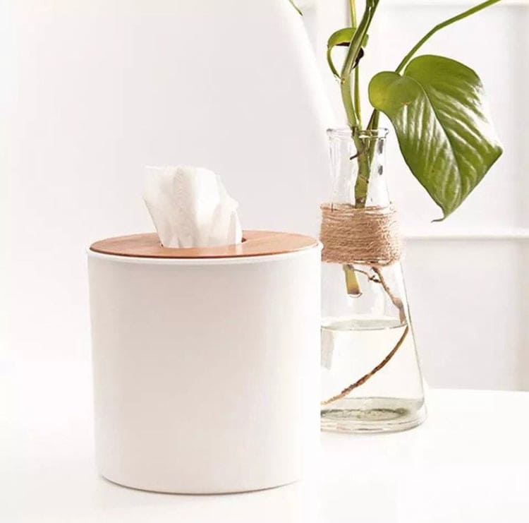 Wooden Cover Round Tissue Box, Bamboo Wood Drawer Napkin Box, Toilet Roll Holder, Living Room Toilet Roll Paper Box, Simple Stylish Home Tissue Paper Dispenser, Drawing Tissue Organizer