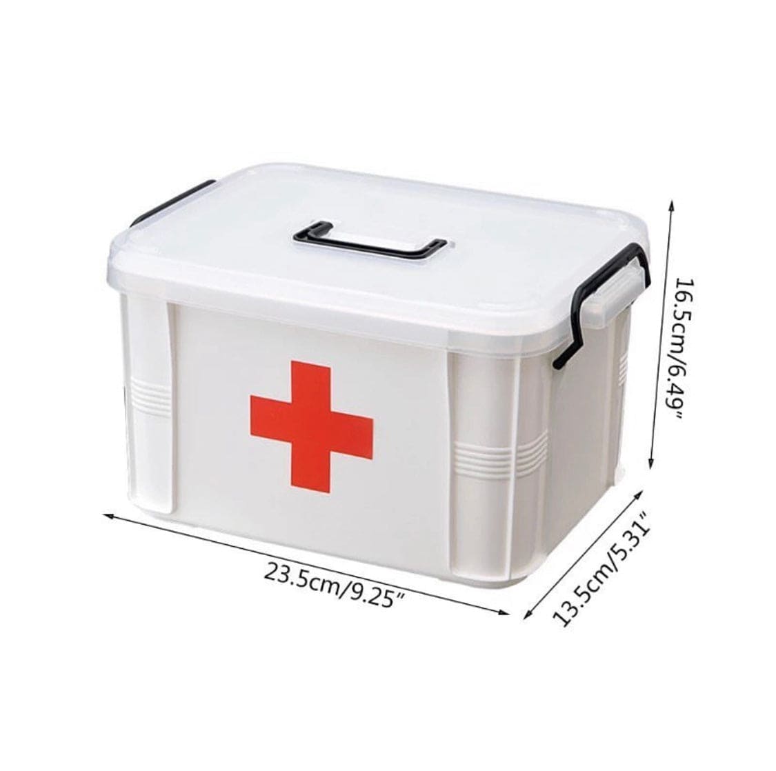 Portable First Aid Kit Emergency Box, Family Medicine Box/Family Emergency Kit Storage Box, Multifunctional Medicine Box, Multi-Layer Plastic Medicine Box, Medicine Storage Organizer, Black Handle Emergency Box
