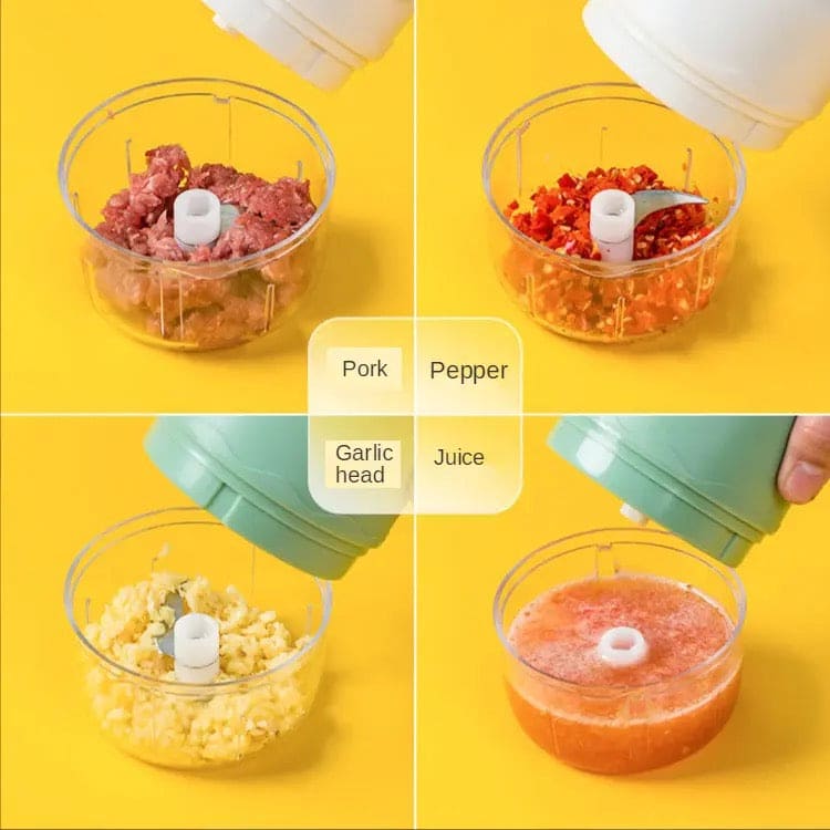Wave Mini Chopper, Electric Garlic Crusher, Chopper Grater for Vegetable, Masher Press Crusher, Sturdy Durable Chili Vegetable Crusher Kitchen Tool