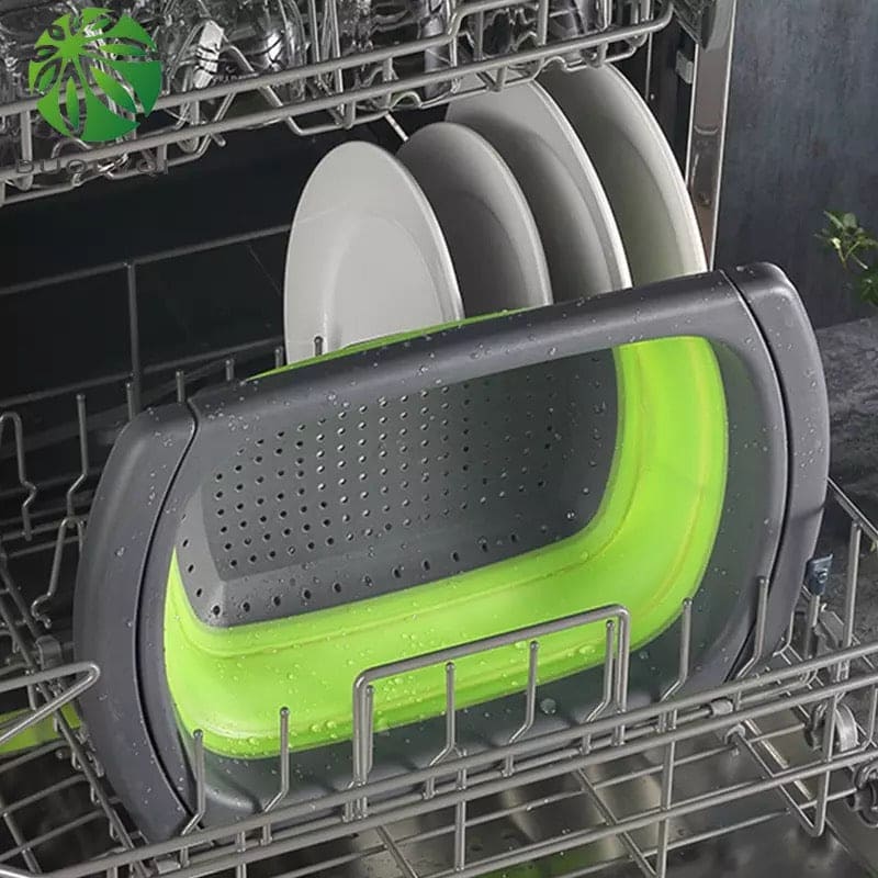 Expandable Silicon Drain Basket, Pull Rod Washing Vegetable Washing Basket, Telescopic Folding Drain Basket With Extendable Handles