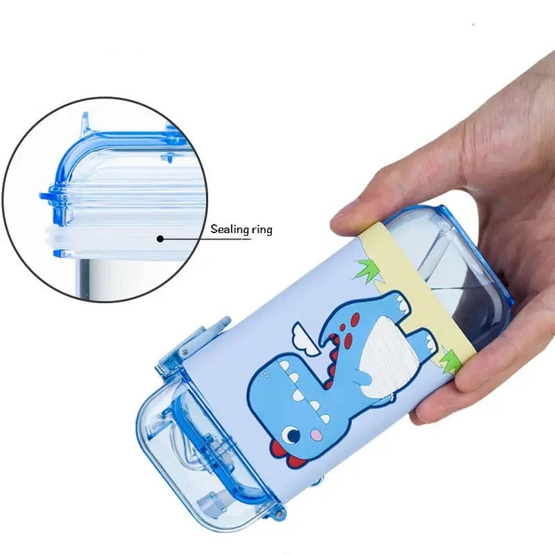 Disney Cartoon Water Bottle, Cute Water Bottle, Cute Water Bottle With Straw For Kids, Plastic Portable Leak-proof Water Bottle, 280ml Kids Water Bottle, Cartoon Feeding Bottles With Straw