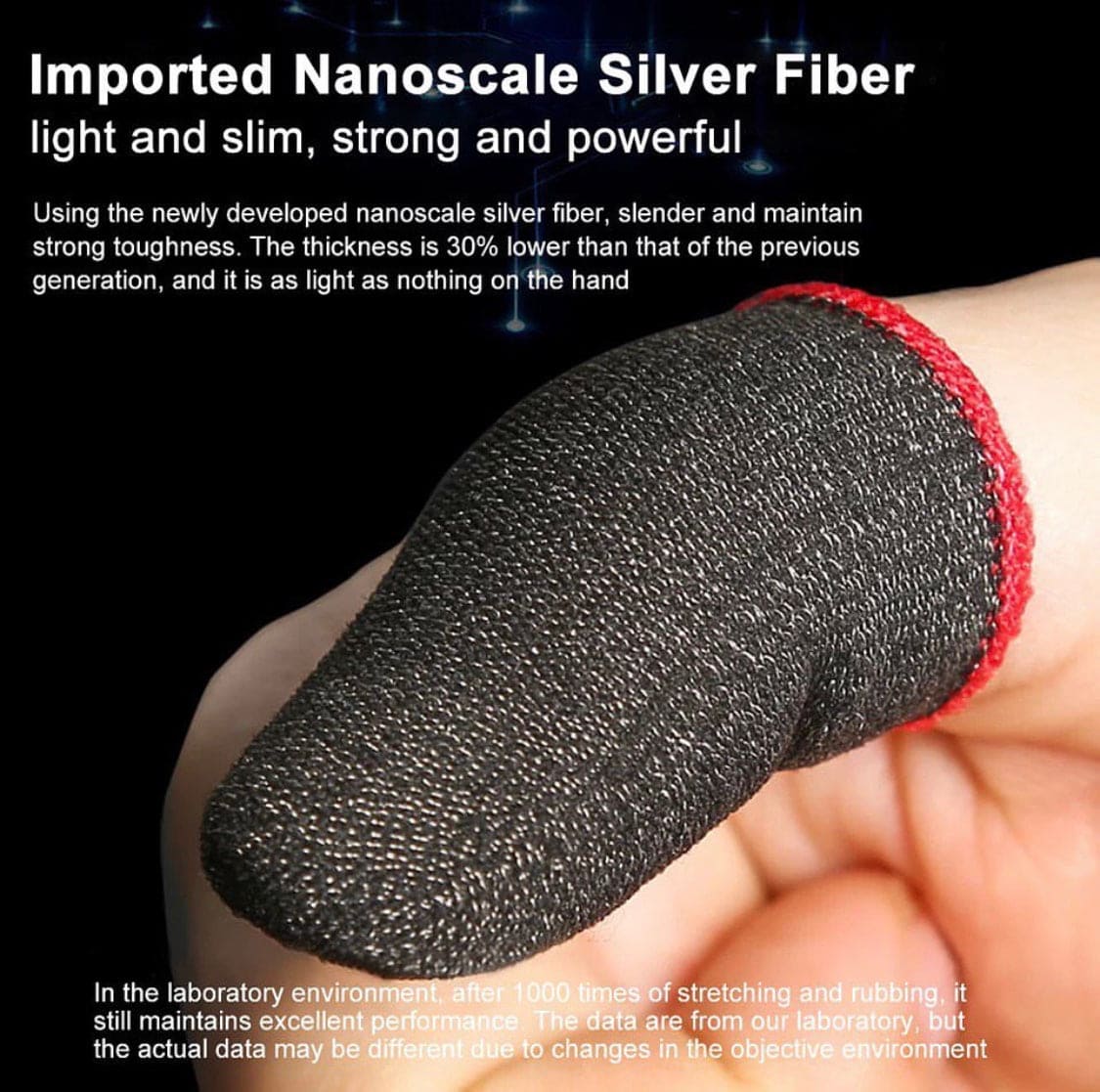 1 Pair Finger Sleeves For Gaming, Sweatproof Gloves Breathable Fingertips For Mobile Games, Non-Scratch Sensitive Touch Screen Gaming Finger Thumb Sleeve Gloves