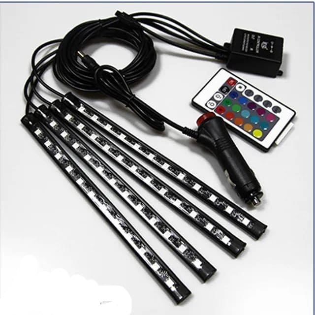 Car Strips Lights, RGB Interior Atmosphere Strip Light, Decorative Foot Lamp, Car Ambient Lights, Multicolor Music Car Strip Light, Under Dash Lighting Kit with Sound Active Function