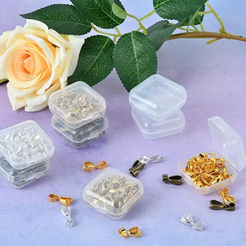 Set of 3 Transparent Mini Multifunctional Jewelry Storage Box, Portable Ring Earrings Jewelry Storage Box, Empty Plastic Clear Mini Empty Square Small Boxes, Small Storage Organizer