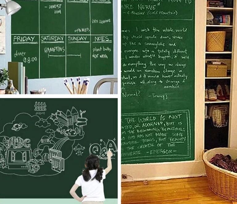 Black Board Sticker, Erasable PVC Draw Mural Decor, Chalkboard Wall Sticker For Kids, Chalkboard Black Paper Roll, Removable Chalkboard Wall Sticker
