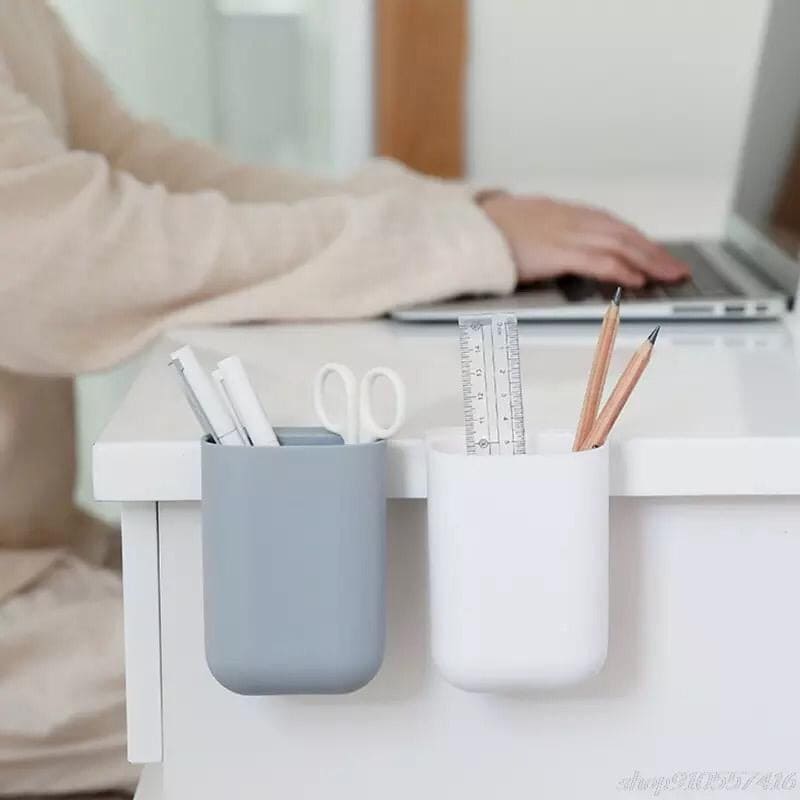 Self-Adhesive Hanging Stationary Storage Box, Desktop Pencil Holder, Mini Bracket Pen Organizer