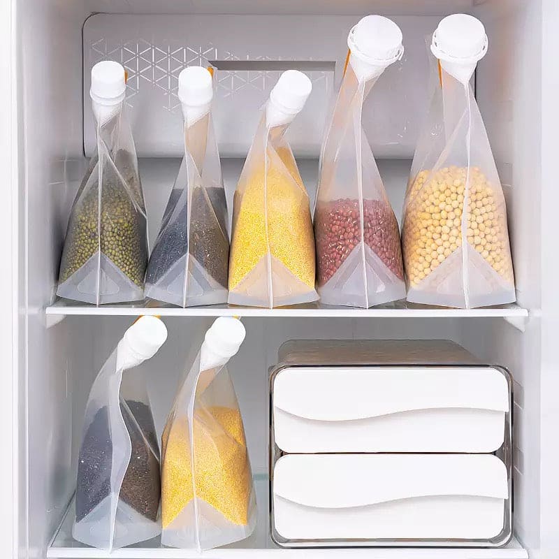 Sealed Storage Bags, Portable Food Packaging Bag, Transparent Grain Storage Bags, Stand Up Grain Seal Bag, Kitchen Food Rice Storage Container
