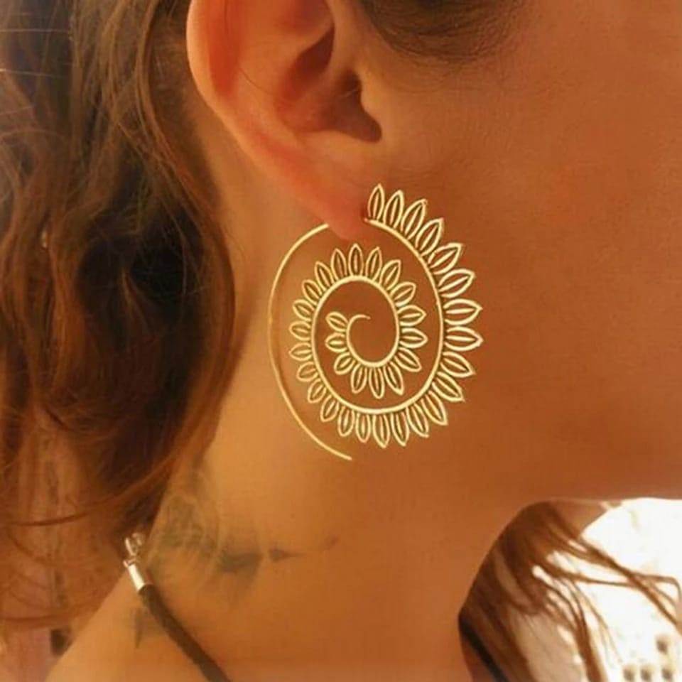 Trendy Geometric Spiral Drop Earrings, Sweet Fairy Trendy Spiral Drop Earrings