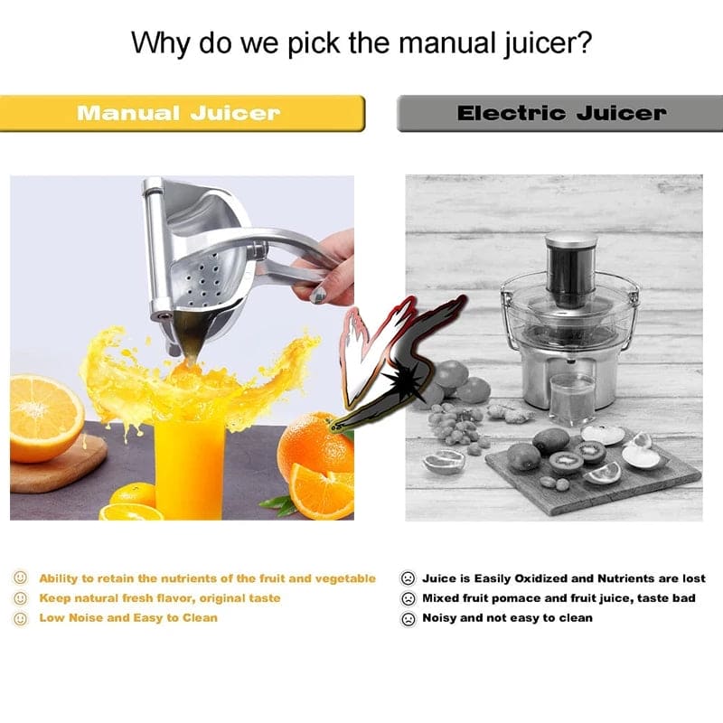 Manual Juice Squeezer, Portable Aluminum Alloy Hand Pressure Juicer, Heavy Duty Single Press Juice Squeezer, Real Stainless Steel Lemon Squeezer