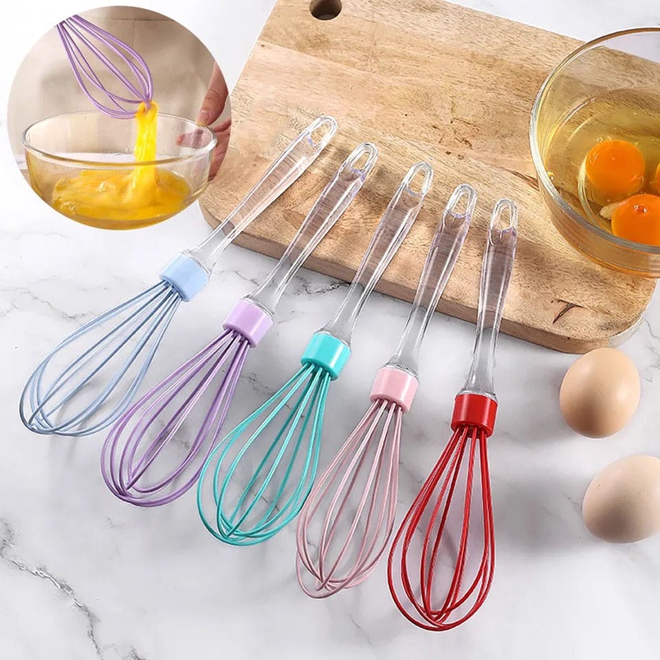 Acrylic Handle Egg Beater, Silicone Egg Beater, Transparent Handle Egg Whisk, Manual Hand Mixer, Egg Stirrer Kitchen Egg Tool, Baking Accessories, Multipurpose Egg Beater, Manual Hand Blender