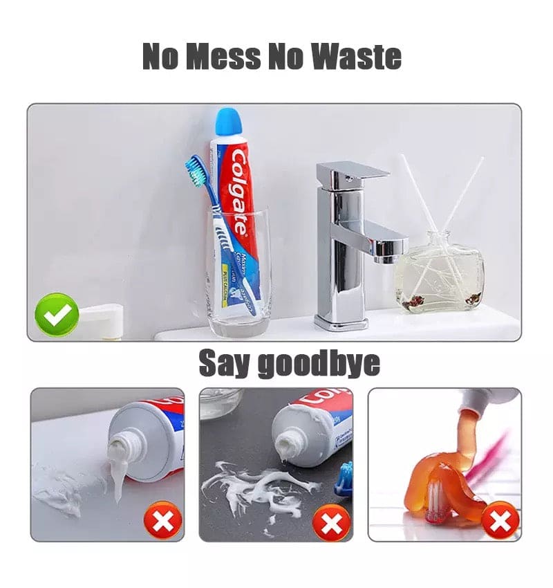 Silicone Lazy Self-Closing Toothpaste Tube Squeezer, Self-Closing Toothpaste Caps,  Silicone Manual Toothpaste Squeezer, Squeezing Toothpaste Device,  Toothpaste Cap Self-Closing Edible