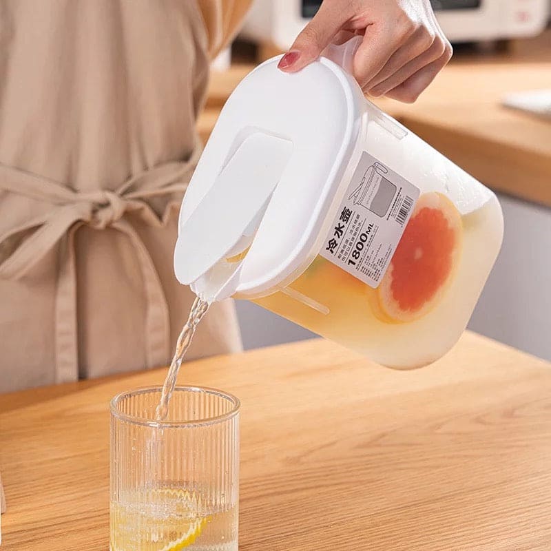 1800ml Plastic Juice Water Bottle Jug, Large Capacity Beverage Container Capacity, Juice Pitcher With Lid Handle, House Hold Fashion Storage Kettle