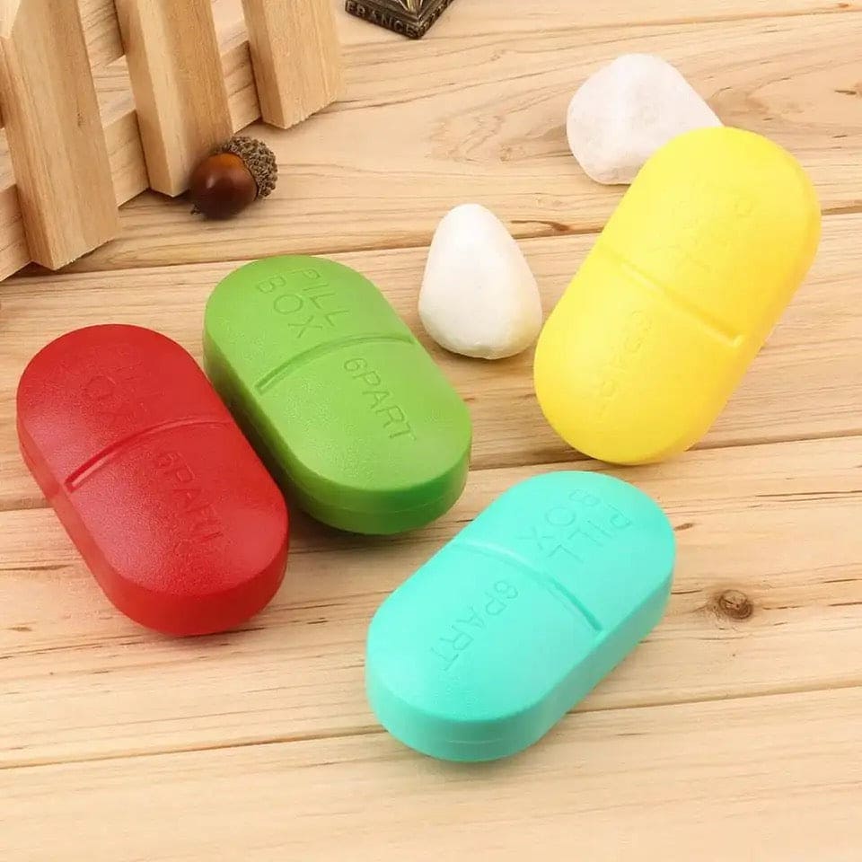 6 Part Pill Box, Portable Travel 6-Slot Medical Pill Holder, Mini 6 Slot Medicine Organizer, Medicine Case Organizer, Small Mini Pill Box, Seal Pill Storage Organizer, Outdoor Travel Pill Dust-proof Protect Container