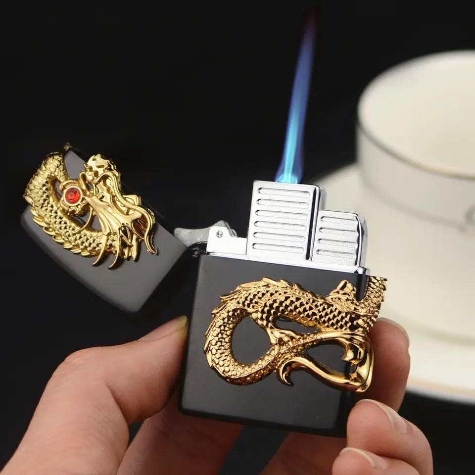 Gas Craving Dragon Lighter, Disposable Cigarette Lighter, Gas Storm Lighter, Easy To Use Flip Lighters, Classic Fashionable Lighters, Creative Retro Lighter