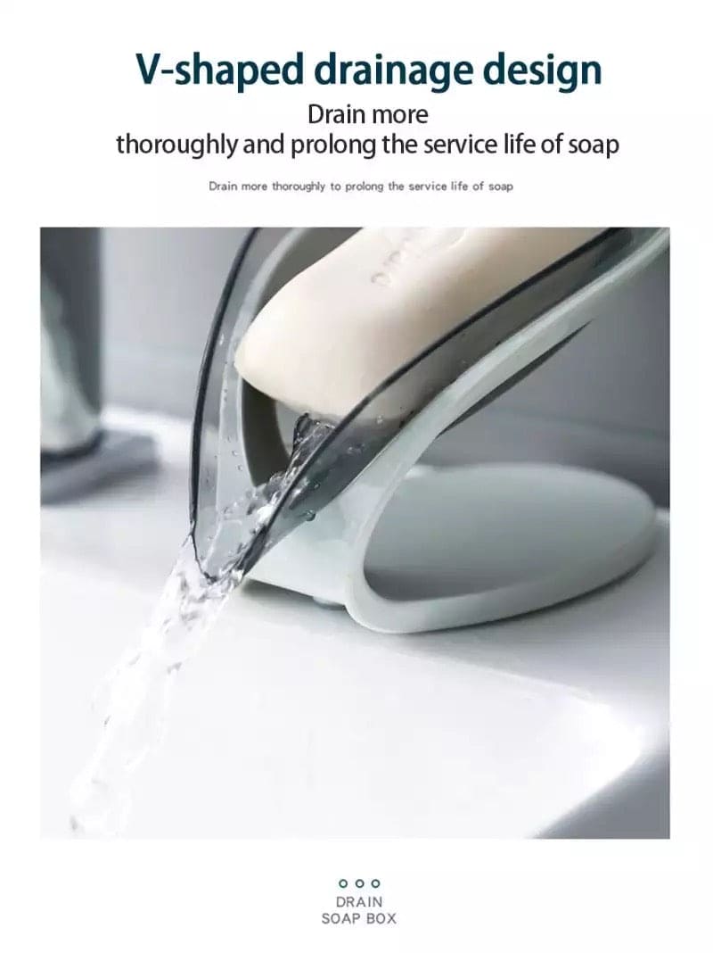 Automatic Leaf-Shaped Draining Soap Holder, Perforated Suction Cup Soap Dish, Toilet Shower Non-slip Drain Soap Case, Creative Sucker Leaf Soap Box, V Shaped Leaf Soap Holder, Transparent Leaf Soap Dish
