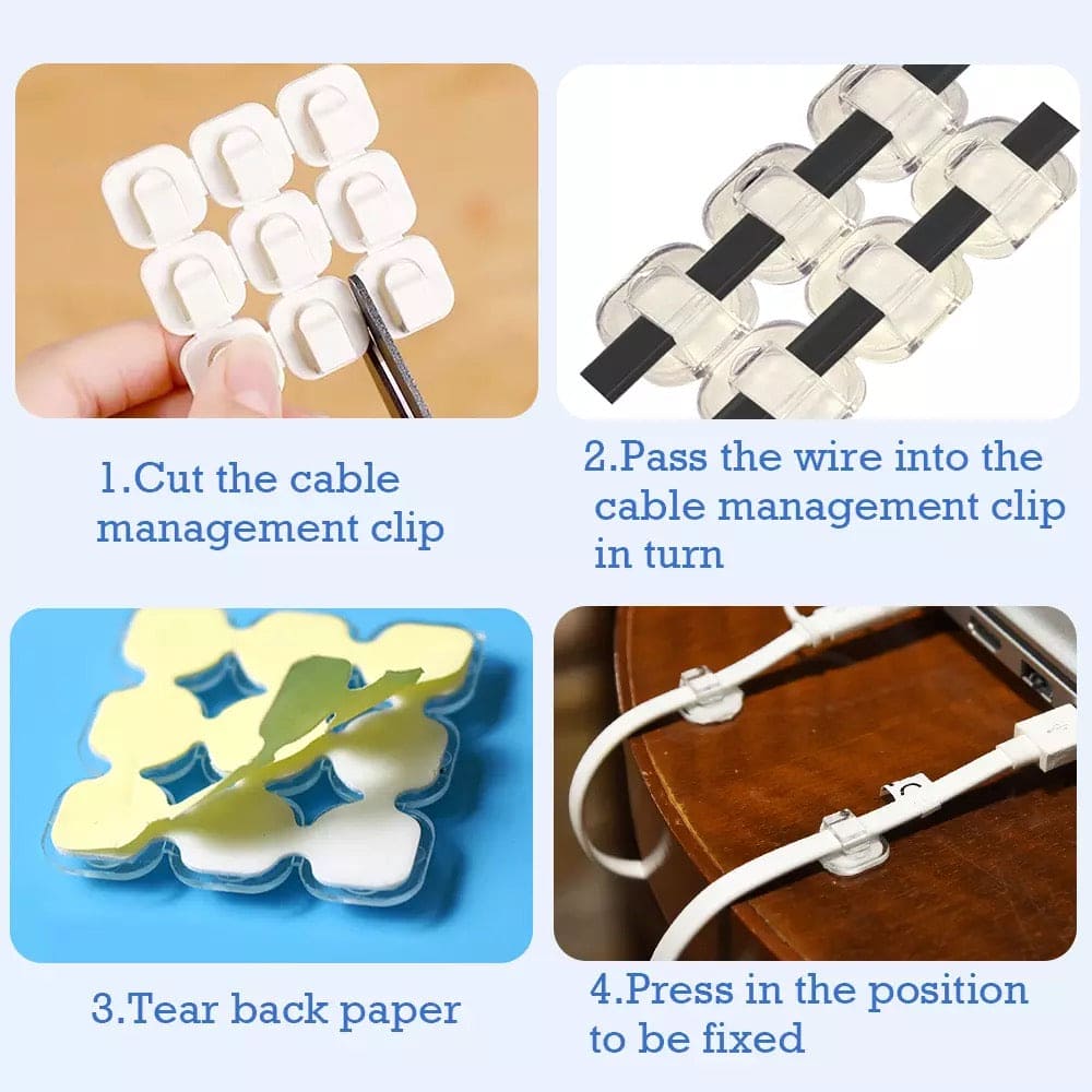 Set Of 9 Cable Organizer Clip, Wire Winder Holder, Earphone Mouse Cord Clip Protector, USB Cable Management Clip Wire Manager, Cord Organizer, Command Cord Bundler