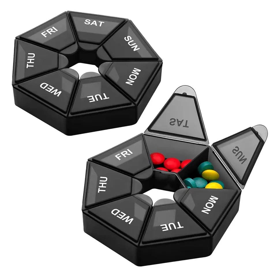 Sub Packing Pill Box, Broke Weekly Pill Organizer, Mini Round Flip-top Pill Box, Medicine Dispenser Container, Portable Storage Tablet Holder, 7 Days Pill Planner, Splitters Travel Pill Case, Weekly Pill Dispenser, Outdoor Travel Pill Protect Container