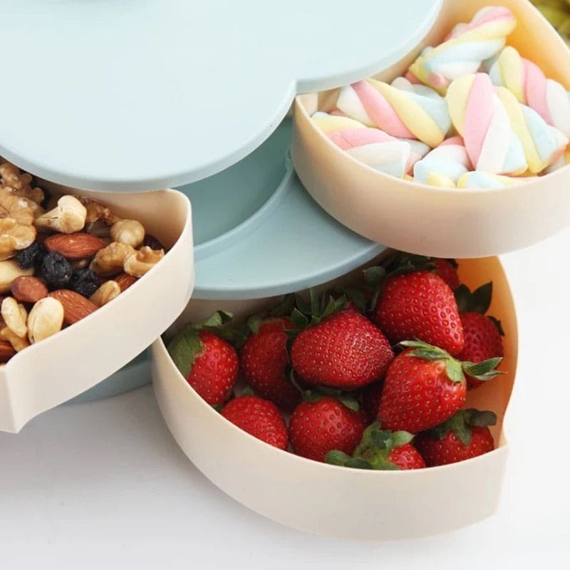 Dry Fruit Rotating Storage Box, New Flower Design Storage Container, Candy Storage Box