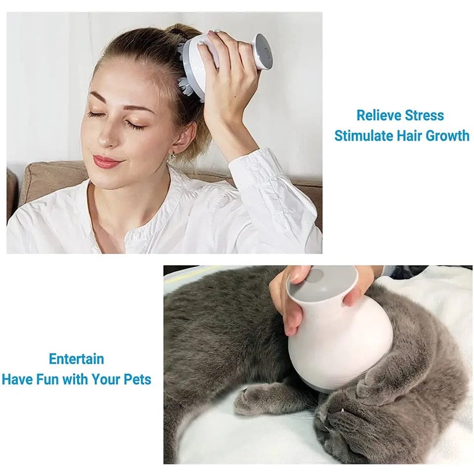 Cat Claw Head Massager, Electric Head Massager, Wireless Scalp Massager, Long Grasping Hand Scalp Massager, Automatic Rotate Massager, Portable Silicon Head Muscle Relaxing Device, Handheld Head Scratcher, Handheld Head Scratcher