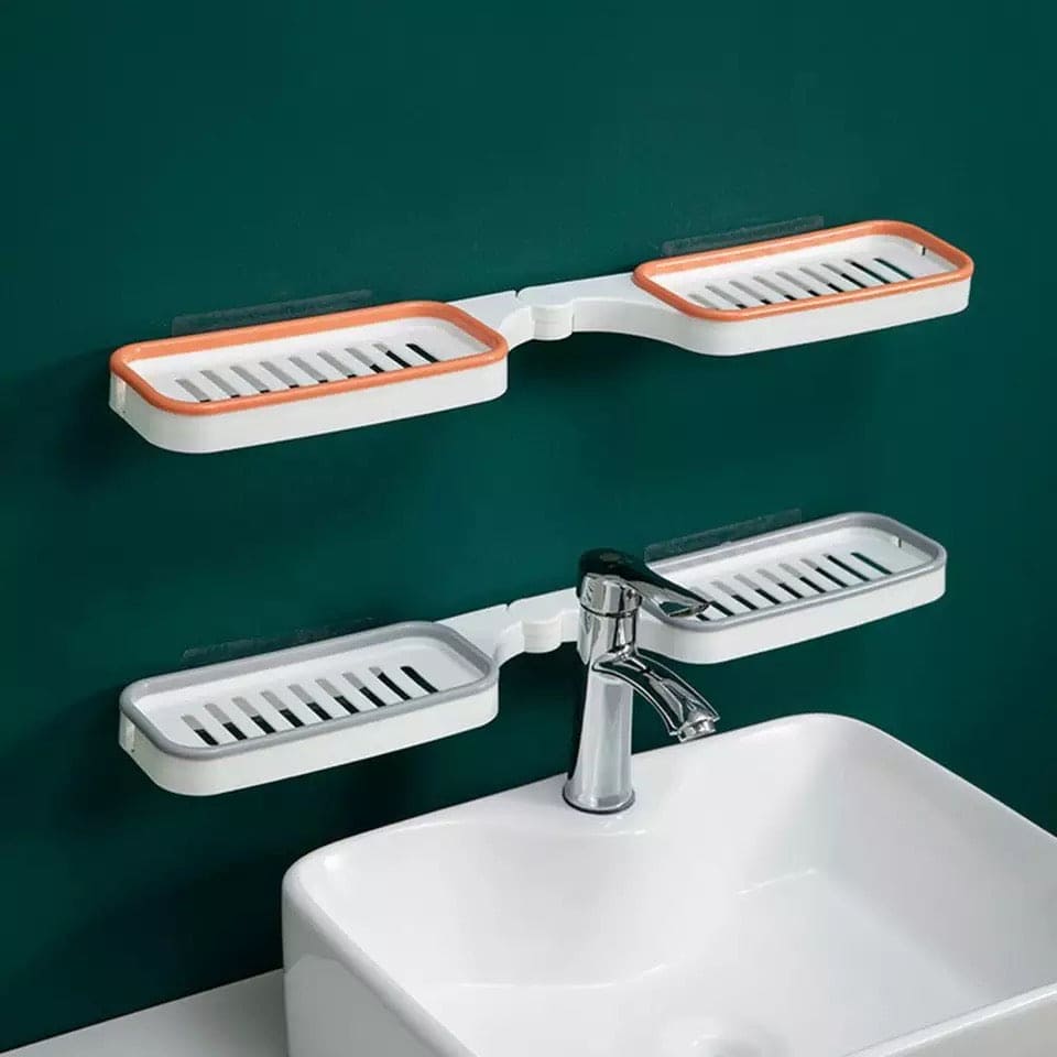 Double Sided Shampoo Holder, Dual Purpose Shelf Wall Mounted Storage Rack, 180 Degree Rotating Storage Rack, Household Storage Rack, Bathroom Foldable Rack