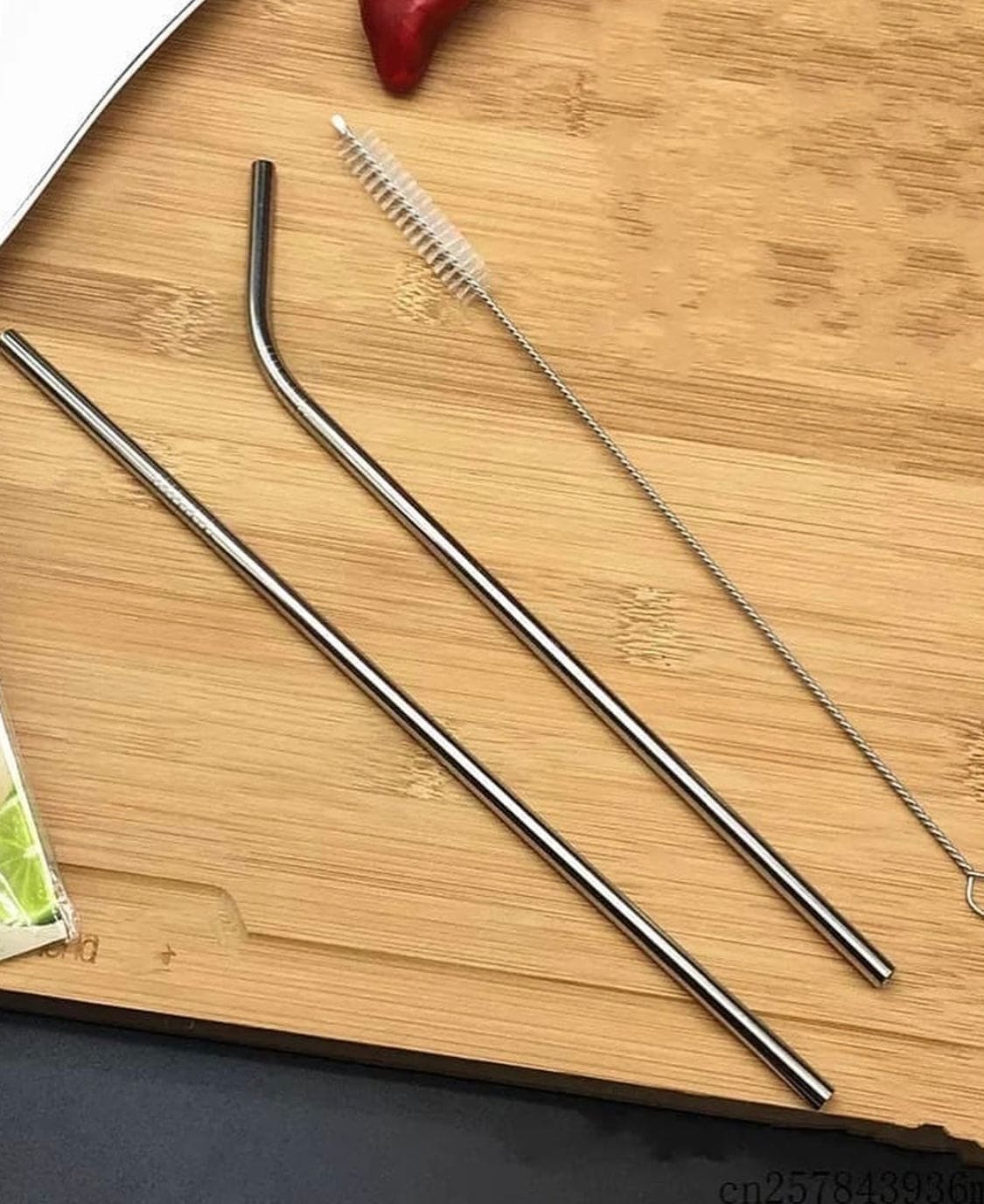 Set Of 3 Reusable Metal Straws Set with Cleaner Brush, Reusable And Environment Friendly Straw Set