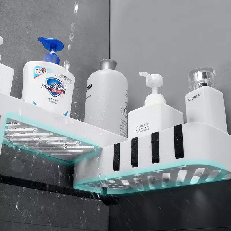 Bathroom Corner Organizer, Storage Cosmetic Rack, Shampoo shelves Soap Holder, No Drilling Wall Mounted Shower Organizer, Rotatable Shower shelf, Wall Mounted Bathroom Accessories