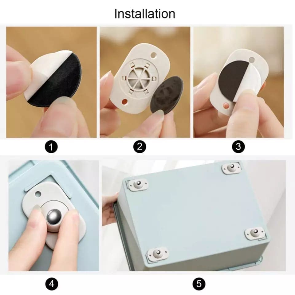 Set Of 4 Furniture Wheels, 360 Degree Rotating Wheels, Paste Type Univ – eveen.pk