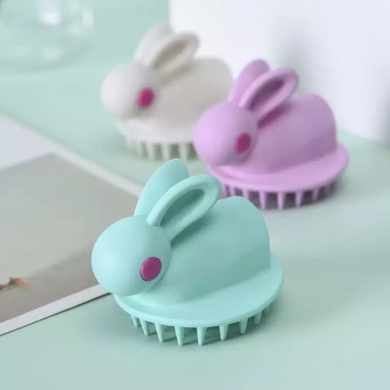 Silicone Rabbit Baby Bath Brush, Hair Washing Comb Shower Brush, Bath Spa Slimming Massage Brush, Soft Glue Shampoo Brush, Head Body Scalp Massage Brush, Children Bath Brush