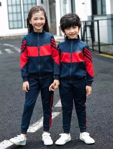 2 Pcs Sleeves Pattern Track Suit, Kids Tracksuit For Boys Clothing Sets Sport Suit, Kids Happiness Track Suit