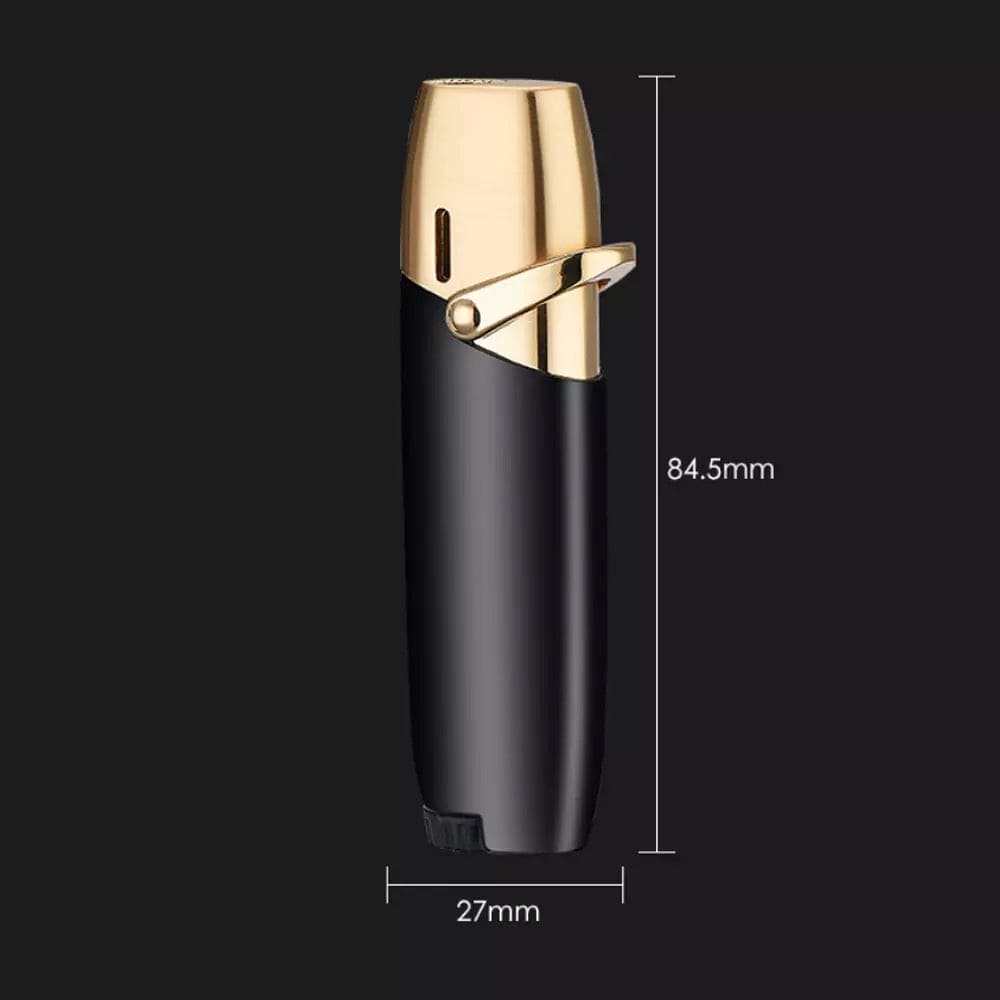 Metal Jet Cigarettes Gas Lighter, Blue Flame Straight Lighter, Butane Inflatable Cigar Lighter, Turbine Windproof Cigar Lighter, Simple Mini Portable Gas Smoking Lighter