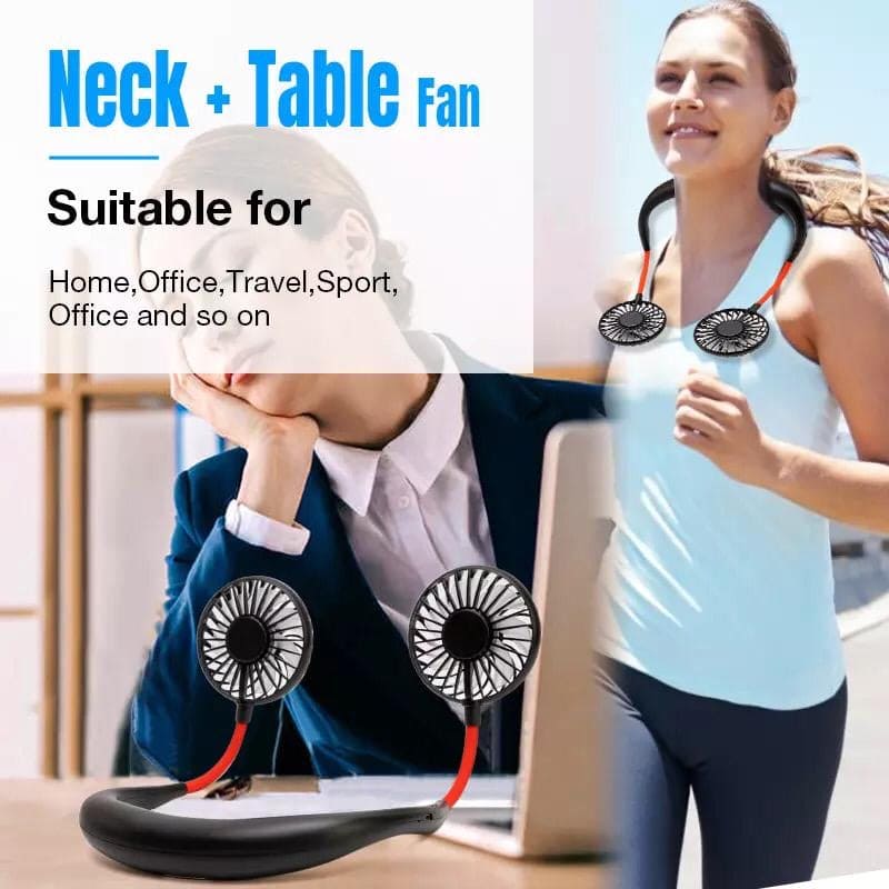Scented Led 7 Blades Portable Neck Fan, Rechargeable Hands-Free Fan, Adjustable High Flexibility Hanging Fan