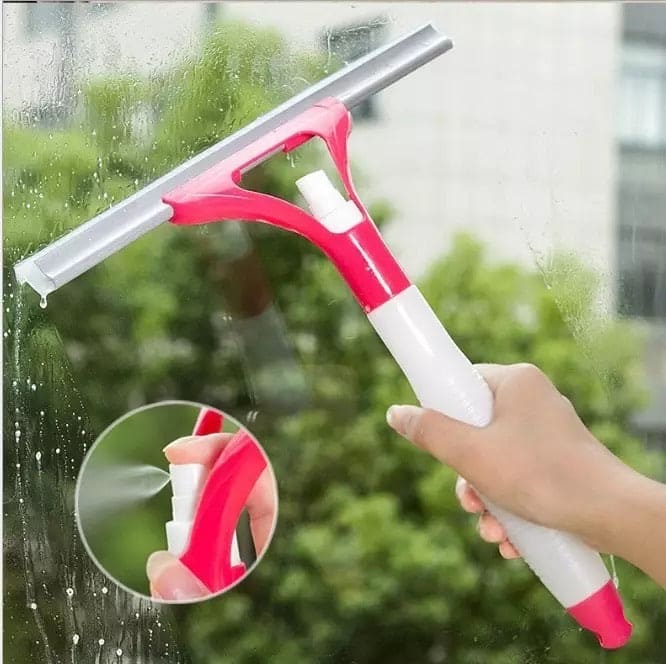 Multifunctional Glass Cleaner, 2 in 1 Spray Wiper, Glass Window Scraper