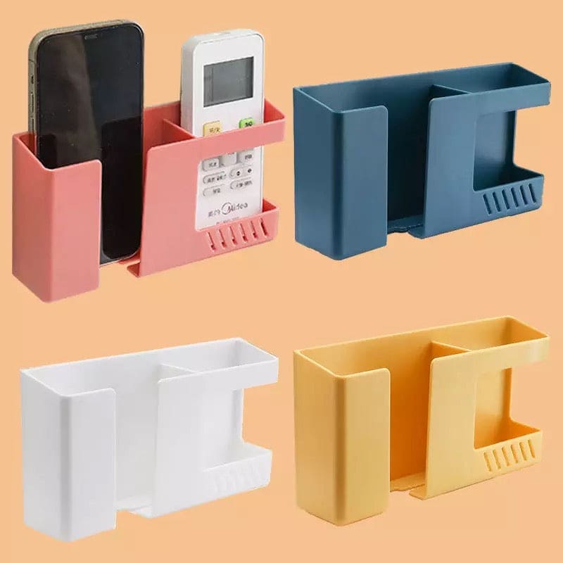 Multifunctional Double Layer Wall Mounted Organizer, Multifunction Punch Free Wall Mounted Storage Box, Mobile Phone Plug Charging Holder, Wall-mounted Storage Box, Wall Debris Storage Holder