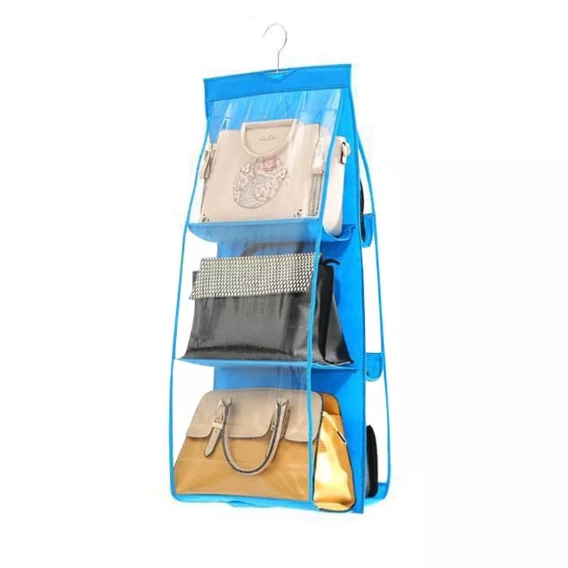 6 Pocket Hanging Organizer, Dust-Proof Storage Bag Holder, Hanging Handbag Organizer, Purse Organizer, Purse Organizer