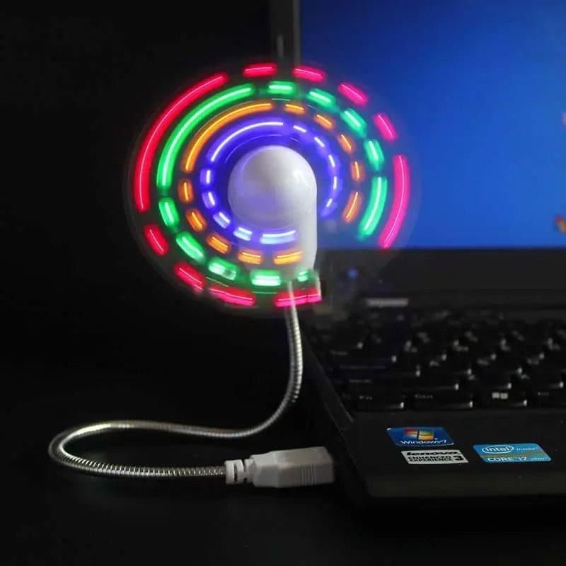 Portable Colorful USB Fan, Mini Flexible Cooling Fan, USB Colorful Light Emitting Fan, Hand Mini Power USB Fan, Reading Lamp Repellent Cooling Fan