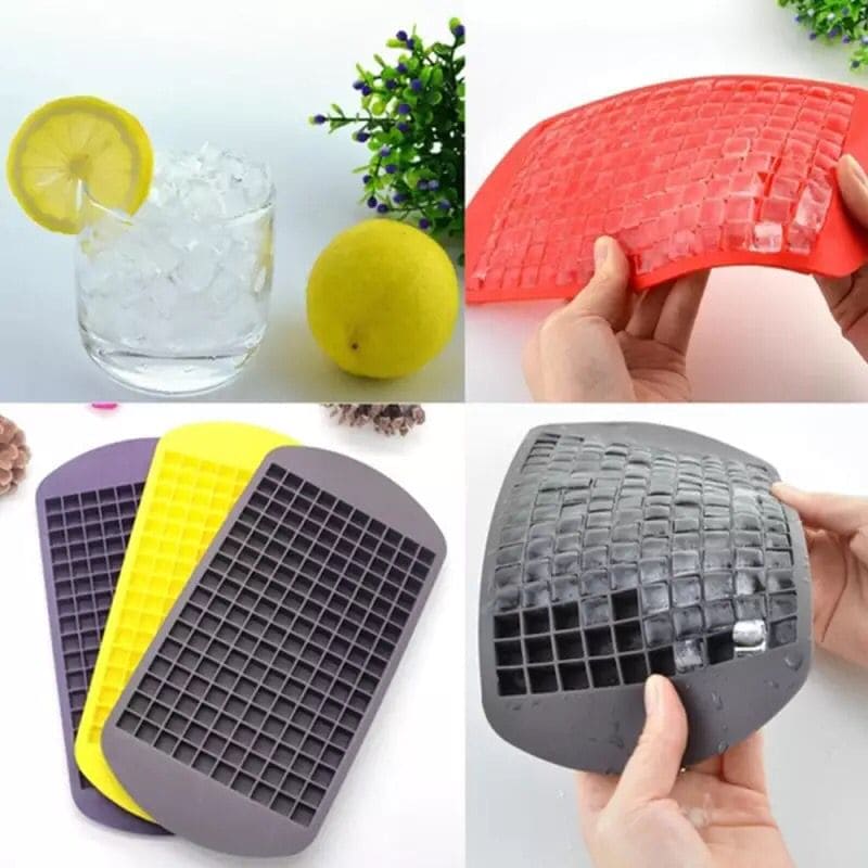 Silicone 160 Grid Mini Ice Cubes Storage Tray, Easy Release Ice Cube Tray, Plastic Small Cubes Large Ice Cube Mold