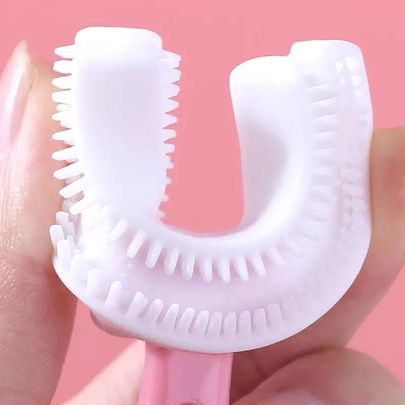 Kids U Shaped Silicone Head Oral Care Cleaning Toothbrush For Toddlers, 360° Oral Teeth Cleaning Food Grade Soft Silicone Brush