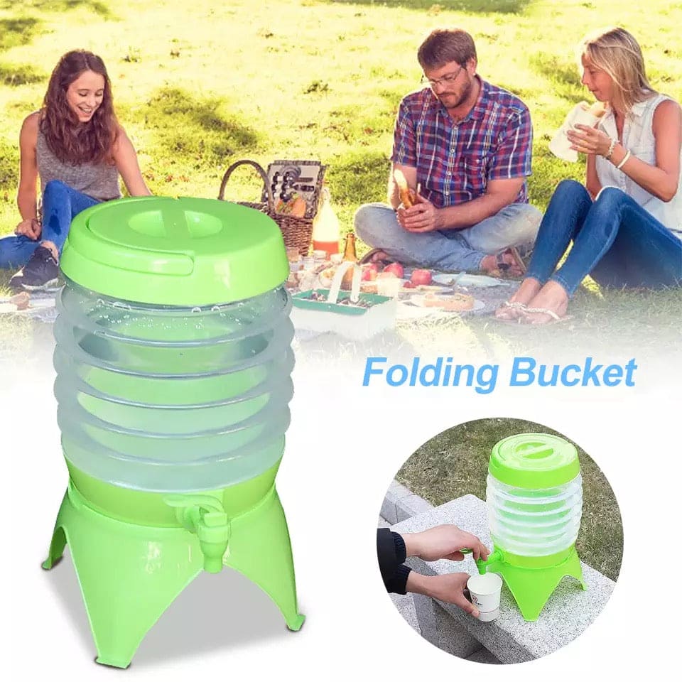 3.5 L Cars Travel Camping Water Bucket, Portable Outdoor Folding Bucket, Portable Cars Water Container With Faucet, Plastic Foldable Leakproof Water Storage Container