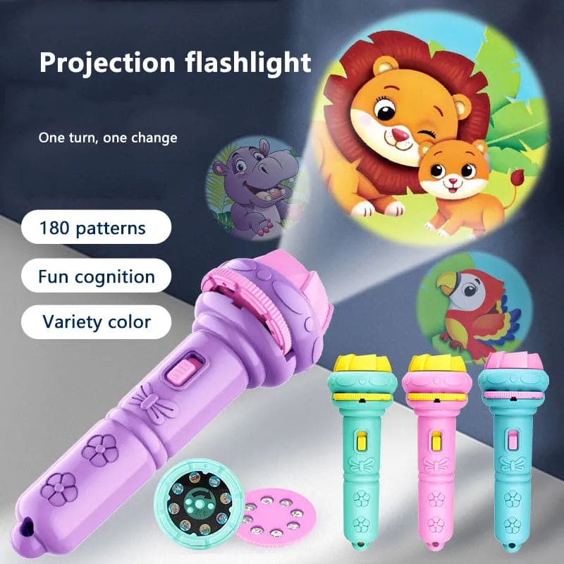 Flashlight Projector Torch Lamp, Toy Cute Cartoon Creativity Toy Torch Lamp Flashlight Projector Toy Baby Sleeping Story Book Toy Lamp, Bedtime Night Light, Fun Toys For Baby Toddlers