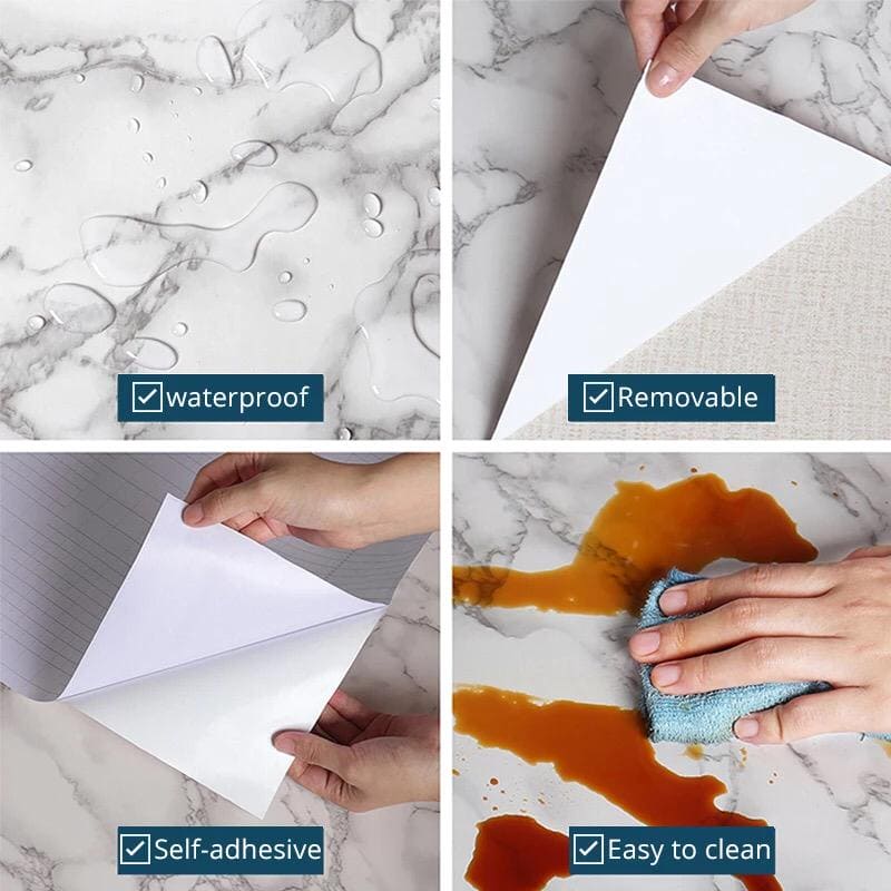 Marble Wallpapers, Self Adhesive Wallpaper, Kitchen Cabinets Countertop Stickers, Furniture Self Adhesive Marble Sticker