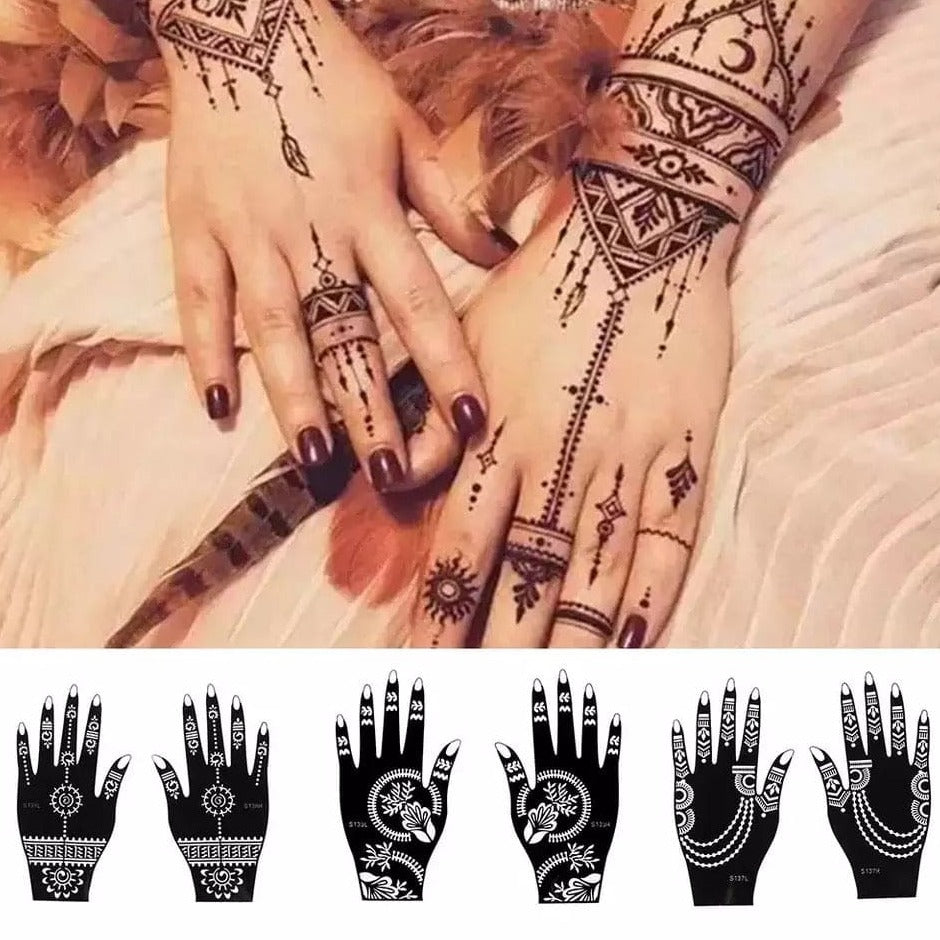 Professional Henna Stencil Temporary Hand Tattoo, Body Art Sticker, Temporary Hand Mehndi Tattoo, Body Art Sticker, Wedding Tool Flowet Tatto Stencil