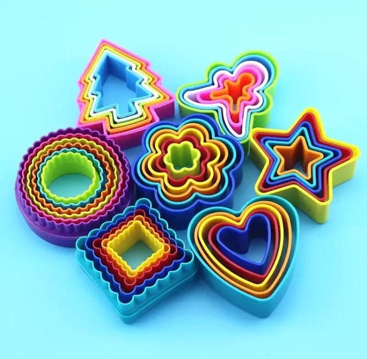 Set Of 5 Colorful Biscuit Cookie Cutter, Mini Cookie Cutters Set, Geometric Shapes Colorful Cookie Biscuit Cutter Set