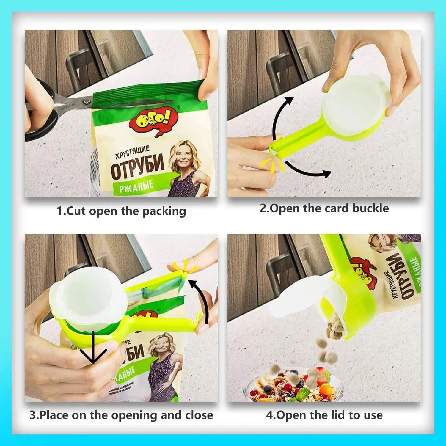 Snack Sealing Clip, Seal Pour Food Storage Bag Cap Clip, Food Sealer Clamp, Round Mouth Effect Clip Kitchen Tool,  Multifunction Seal Pour Food Storage Bag Clips, Moisture Sealing Snack Storage Container Clips, Home Food Close Clip Seal