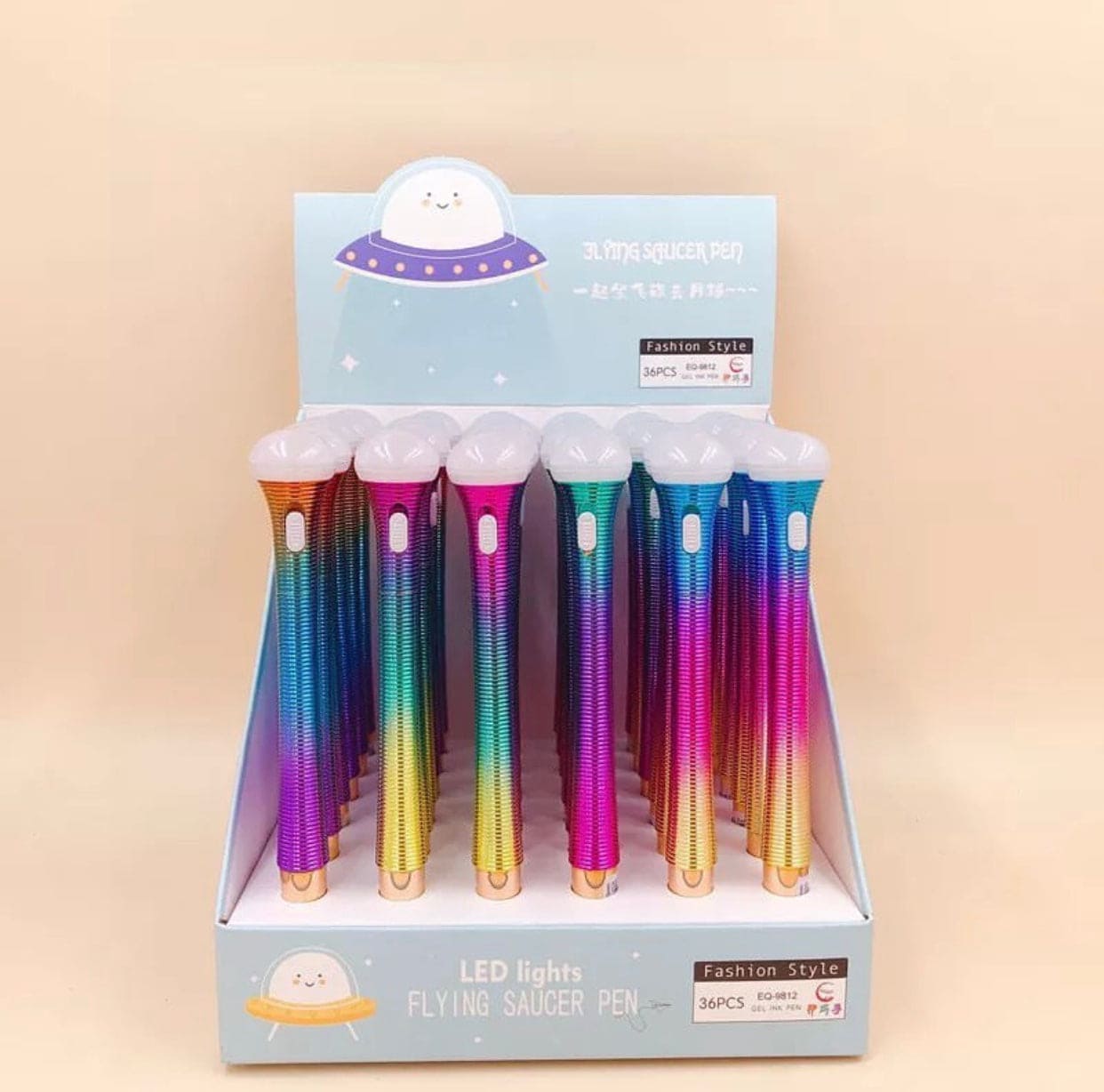 Creative Gel Pen, Flying Saucer Discoloration Colored Lamp, Cute Stationery Pens